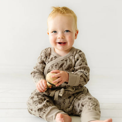 Organic Kimono Onesie & Pants Set - Woodland