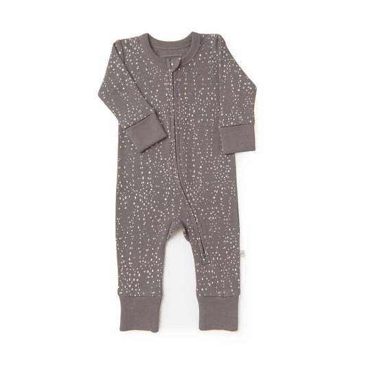 Organic 2-Way Zip Romper - Speckle