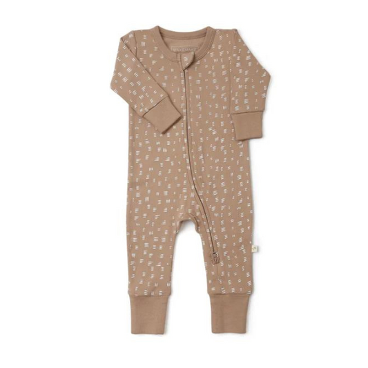 Organic 2-Way Zip Romper - Strokes